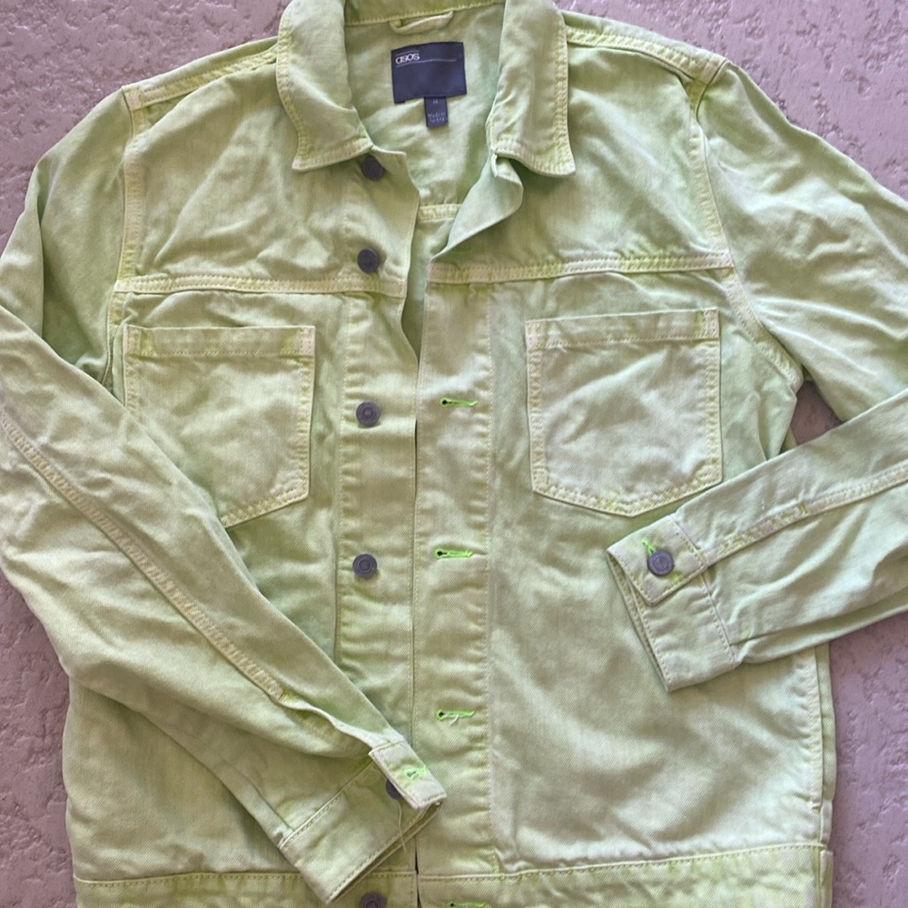 ASOS Lime Green Jean Jacket size Medium
